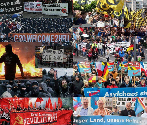 Demonstrationen Links Rechts