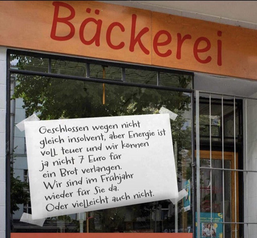 Bäckerei geschlossen